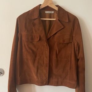 Vince Silk Lined Suede Jacket